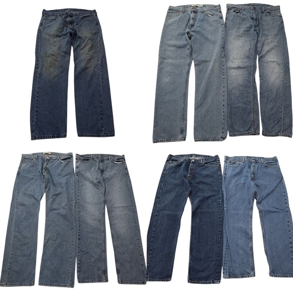 古着卸 まとめ売り リーバイス 505 デニムパンツ 7枚セット ( メンズ 40 ) テーパード　ジッパーフライ フェード 中古 古着 NF3980