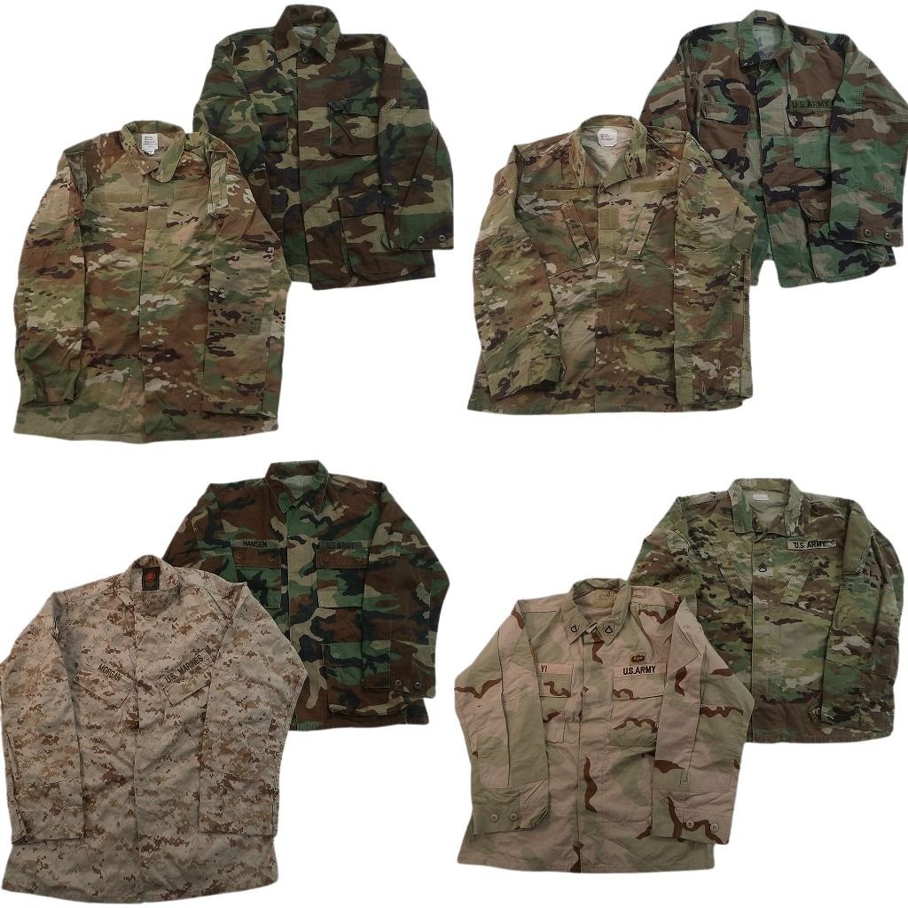 古着卸 まとめ売り ミリタリー フィールドジャケット 8枚セット ( メンズ M ) ARMY BDUジャケット マルチカム デジカモ 中古 古着 NF4009
