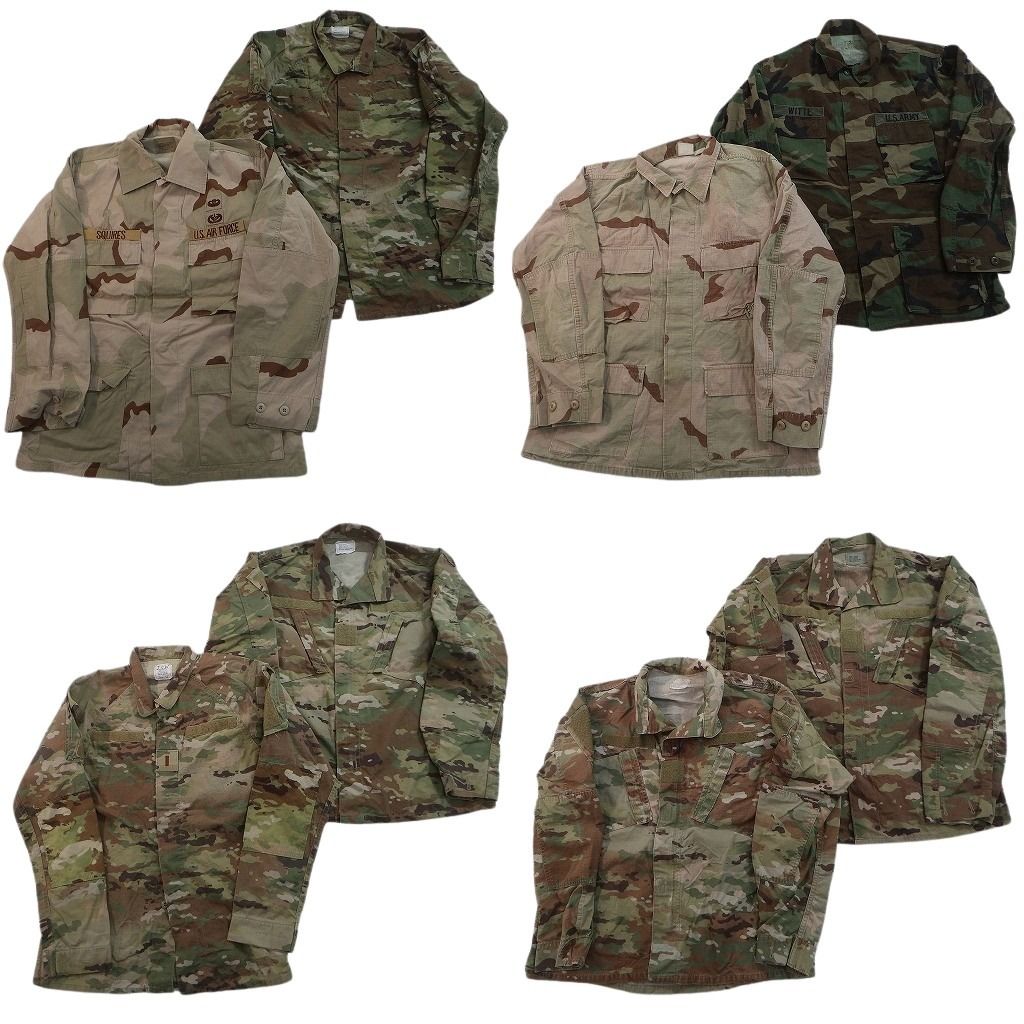 古着卸 まとめ売り ミリタリー フィールドジャケット 8枚セット ( メンズ M ) ARMY マルチカム デザートカモ BDUジャケット 中古 NF4010