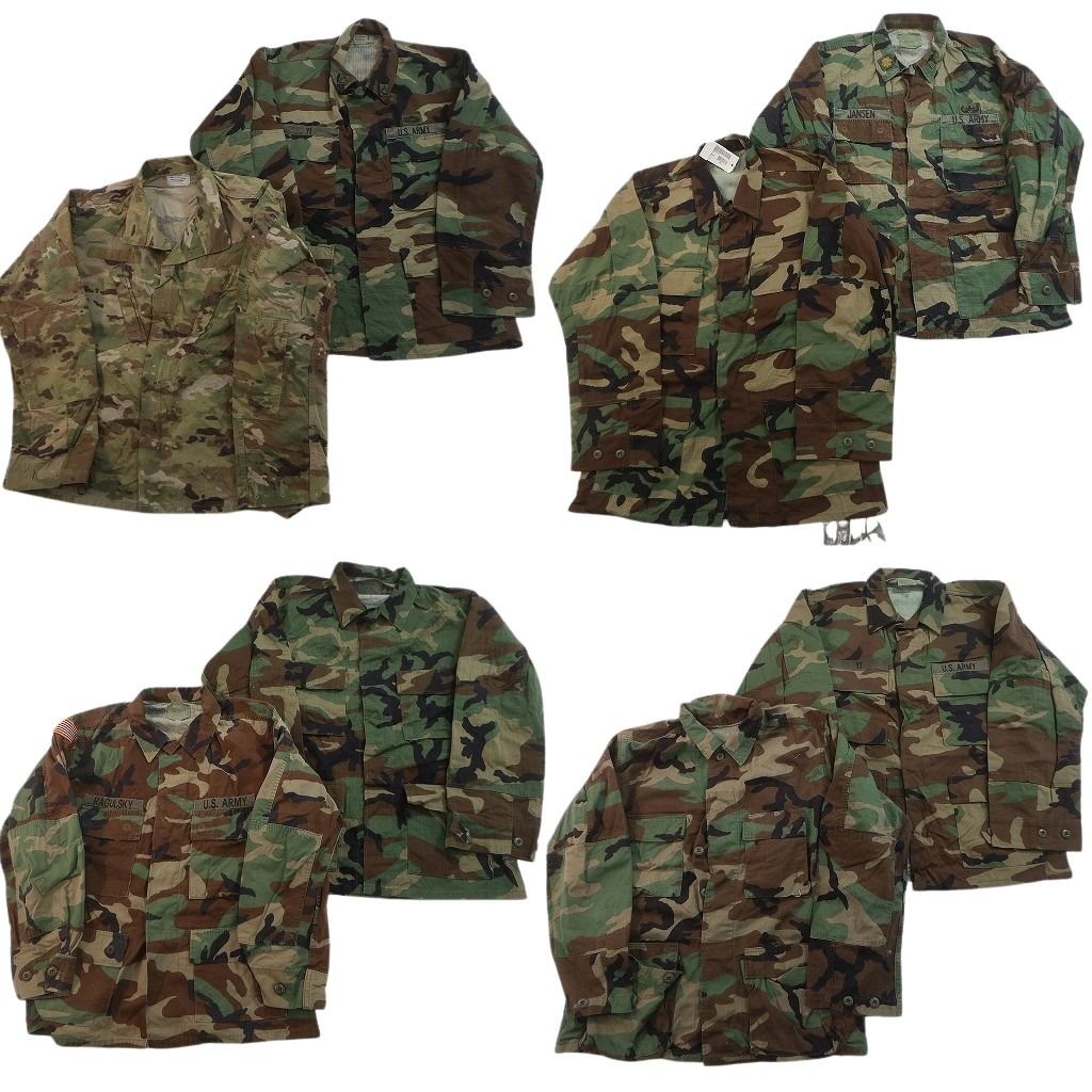 古着卸 まとめ売り ミリタリー フィールドジャケット 8枚セット ( メンズ M ) ARMY ウッドランド デッドストック マルチカム 中古 NF4012