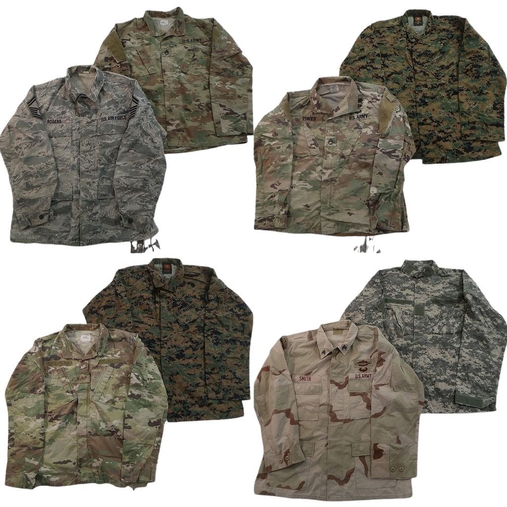 古着卸 まとめ売り ミリタリー フィールドジャケット 8枚セット ( メンズ L ) BDUジャケット AIRFORCE ARMY デザートカモ 中古 古着 NF4013