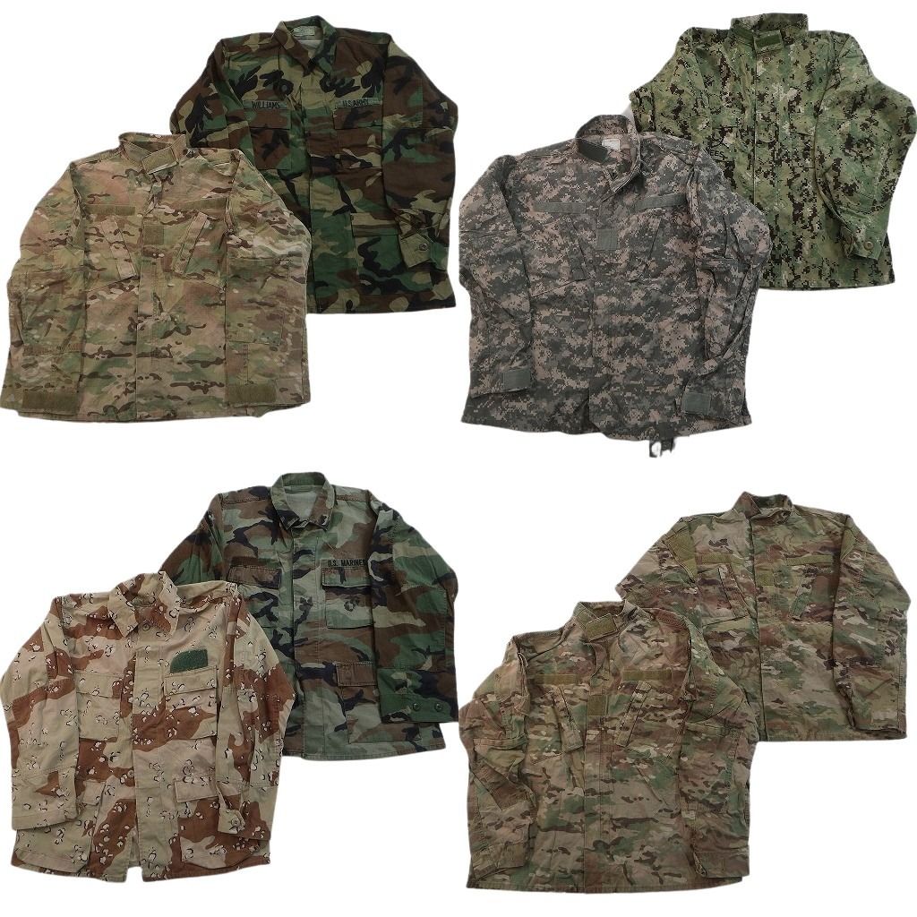 古着卸 まとめ売り ミリタリー フィールドジャケット 8枚セット ( メンズ L ) ARMY BDUジャケット マルチカム デザートカモ 中古 NF4015