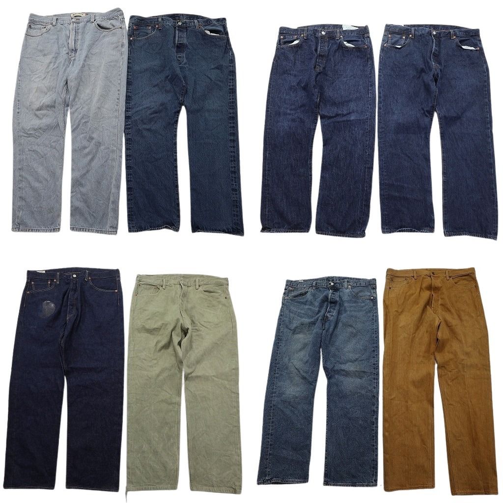 古着卸 まとめ売り リーバイス 501 デニムパンツ 8枚セット ( メンズ 40 ) ストレート　ボタンフライ アメカジ 中古 古着 NF4043