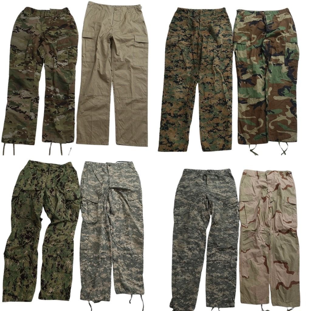 古着卸 まとめ売り ミリタリー ロングパンツ 8枚セット ( メンズ M/28 ) デザートカモ カーゴ 無地 ベージュ 中古 古着 NF4067