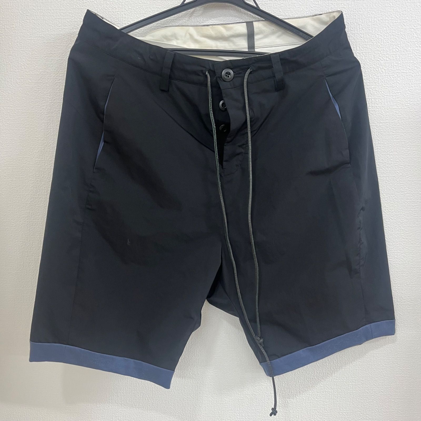 (n) KAZUYUKI KUMAGAI ATTACHMENT カズユキクマガイ アタッチメント ハーフパンツ サイズ2 ネイビー 日本製 メンズ ポリエステル /144