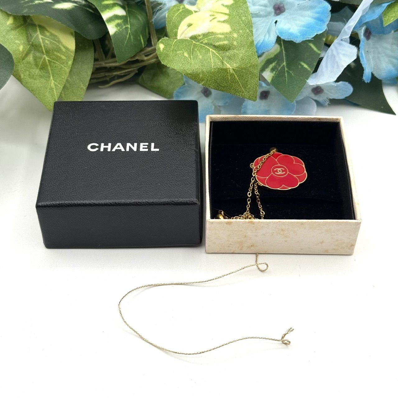 CHANEL シャネル花モチーフチャーム 20個セット ノベルティ】シャネル フラワーチャーム 赤い花 カメリア ネックレス 6