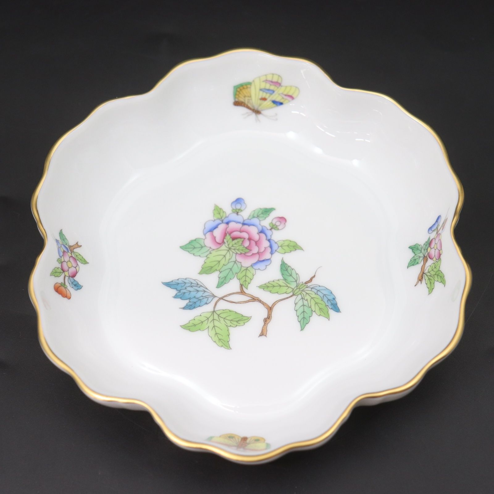 ITQQD34FGR4G 美品 HEREND ヘレンド ヴィクトリアブーケ 小皿 ボウル