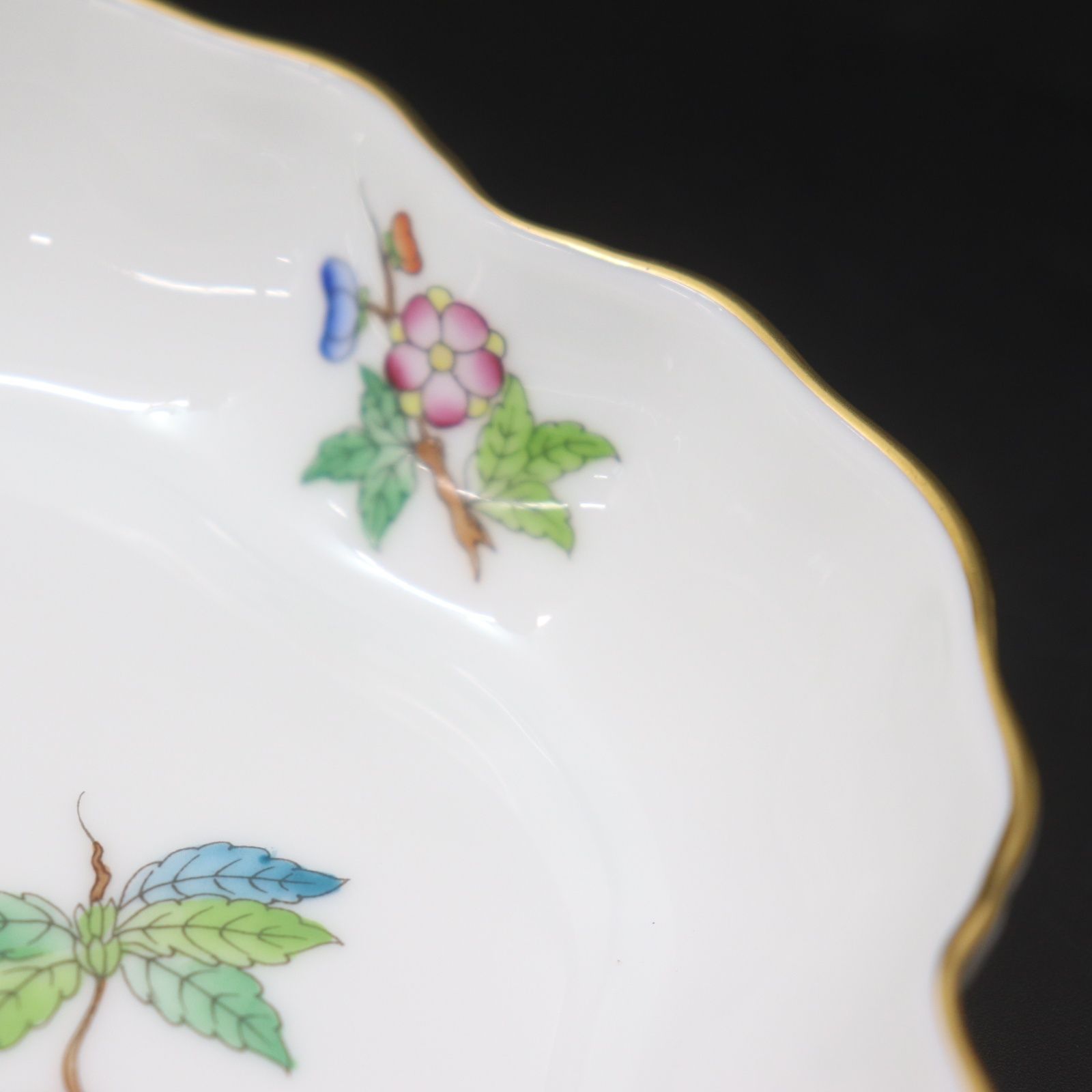 ITQQD34FGR4G 美品 HEREND ヘレンド ヴィクトリアブーケ 小皿 ボウル
