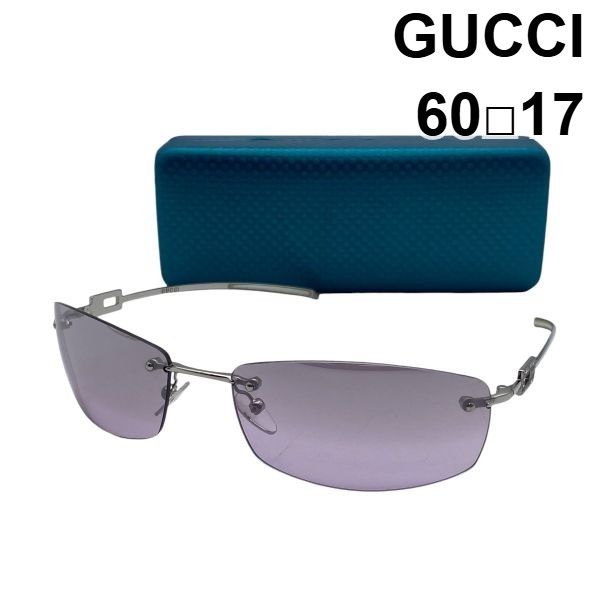 ● グッチ GUCCI サングラス アイウェア GG1784 STRASS フレームレス ストラス装飾 シルバー色 メタル 60□17 125 ユニセックス 6D345