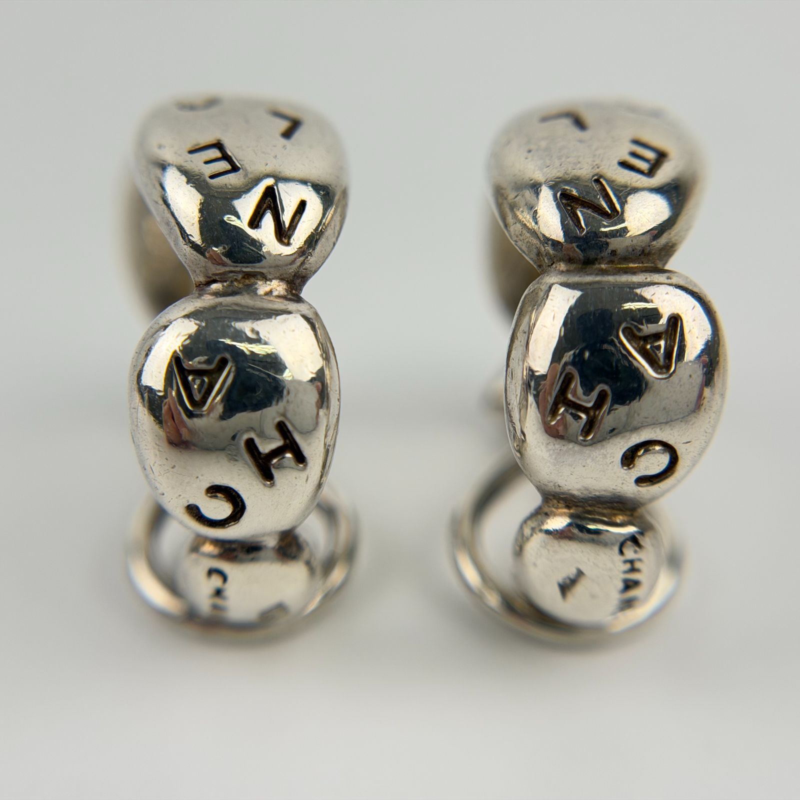 中古】CHANEL シャネル ココマーク ロゴ イヤリング 銀製 シルバー 925 