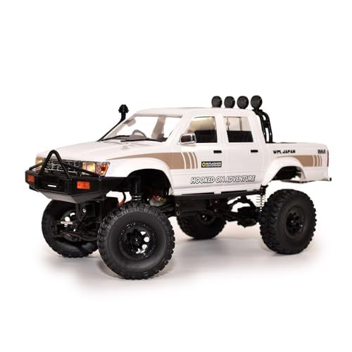 WPL JAPAN ラジコンカー C64-1 WPL 正規品 技適マーク付き 1/16スケール 4WD 四輪駆動 RCカー ロッククローリング クローラー 本格的 バッテリー付き (ホワイト)pms e9ce6bb7