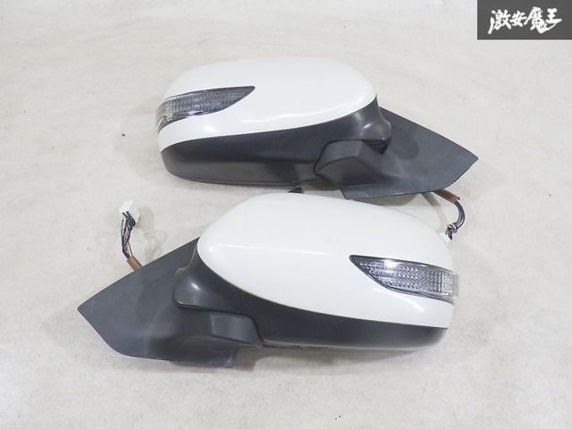 動作保証付 スバル 純正 YA5 エクシーガ 後期 2012年 ドアミラー ウィンカー付 左右セット 9ピン VB10 37J 白 パール YA4 YAM 棚 13-3