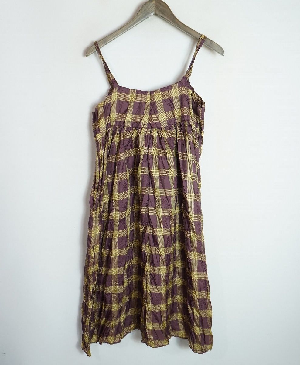 美品 PLEATS PLEASE ISSEY MIYAKE イッセイミヤケ プリーツ プリーズ キャミ ワンピース ポリエステル チェック PP13-PH472 3 1014P★2 9,086円