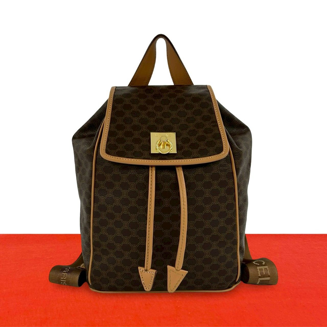 極 美品 CELINE セリーヌ マカダム ブラゾン トリオンフ ロゴ 柄