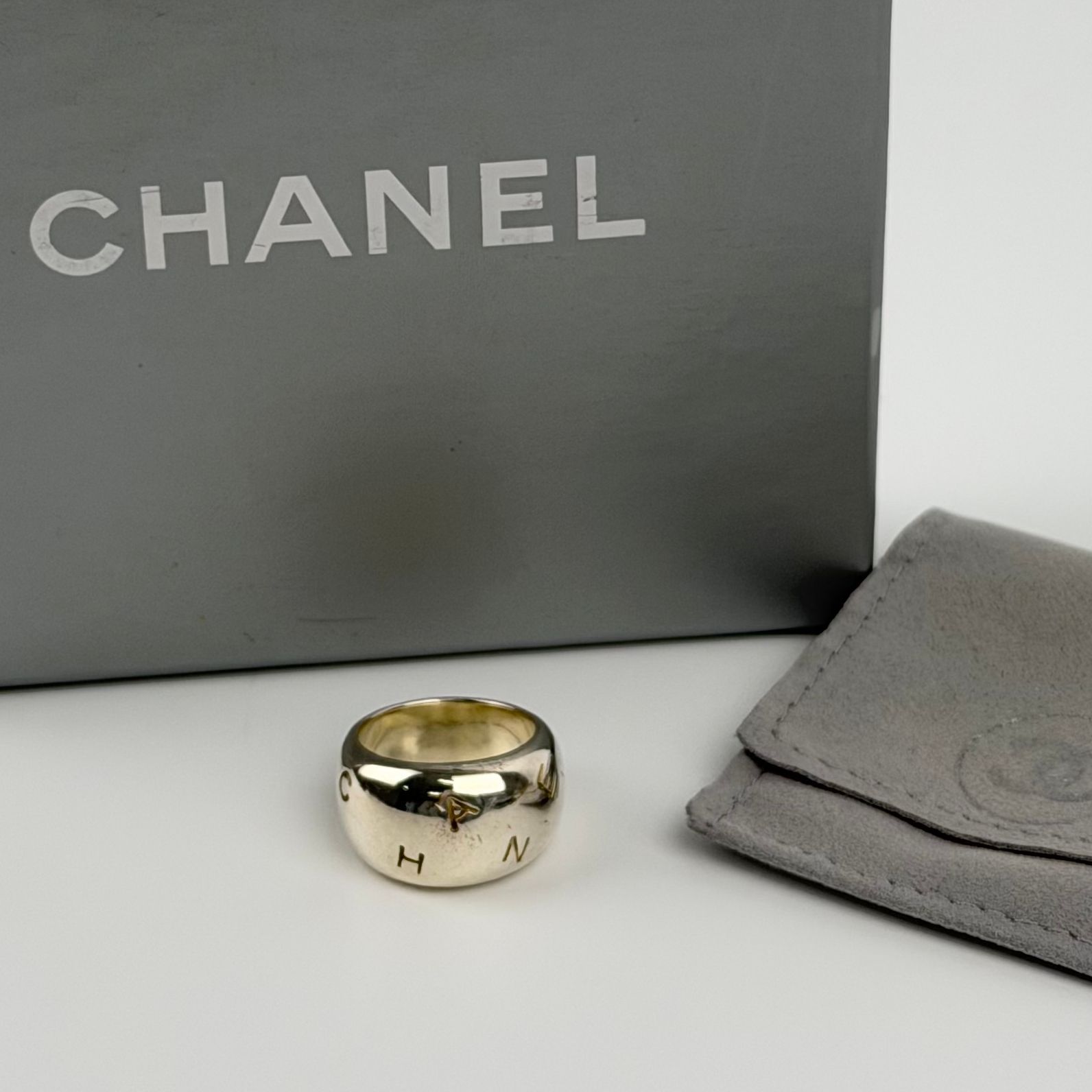 中古】CHANEL シャネル ココマーク ロゴ リング 銀製 シルバー 925