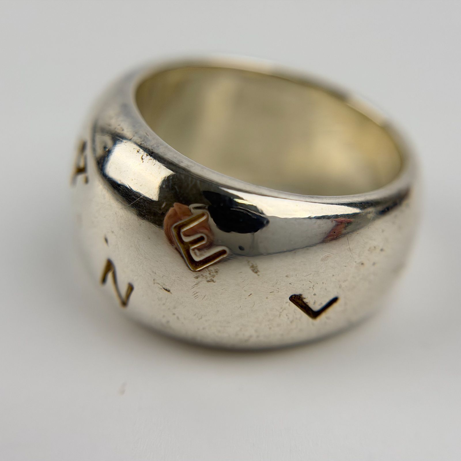 中古】CHANEL シャネル ココマーク ロゴ リング 銀製 シルバー 925 