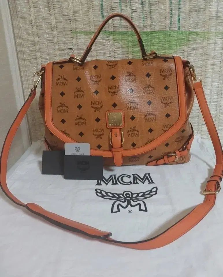 正規品) MCM ヴィセトス トートバッグ ショルダーバッグ オレンジ/ブラウン
