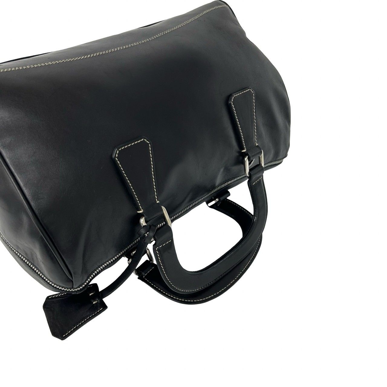 極 美品 希少品 カデナ 鍵付 PRADA プラダ ロゴ 刻印 金具 ステッチ