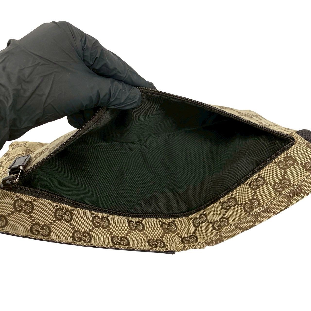 極 美品 GUCCI グッチ GG 柄 キャンバス ロゴ 刻印 レザー 本革 ボディ