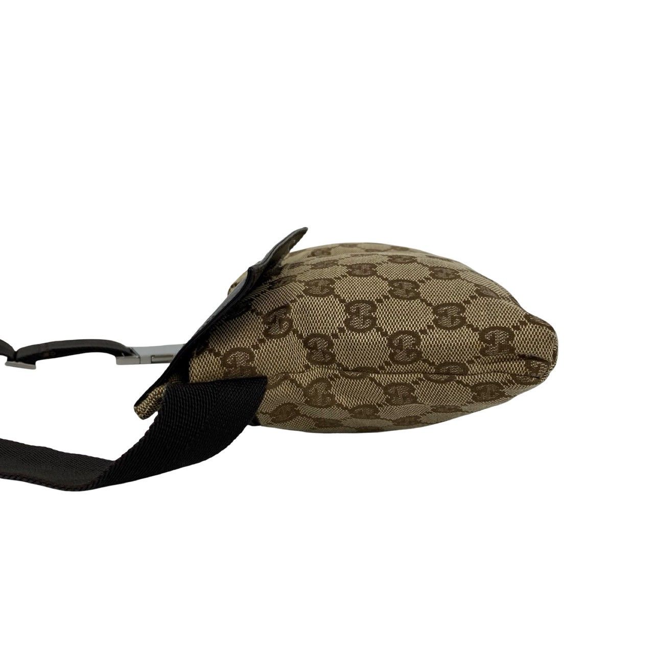 極 美品 GUCCI グッチ GG 柄 キャンバス ロゴ 刻印 レザー 本革 ボディ