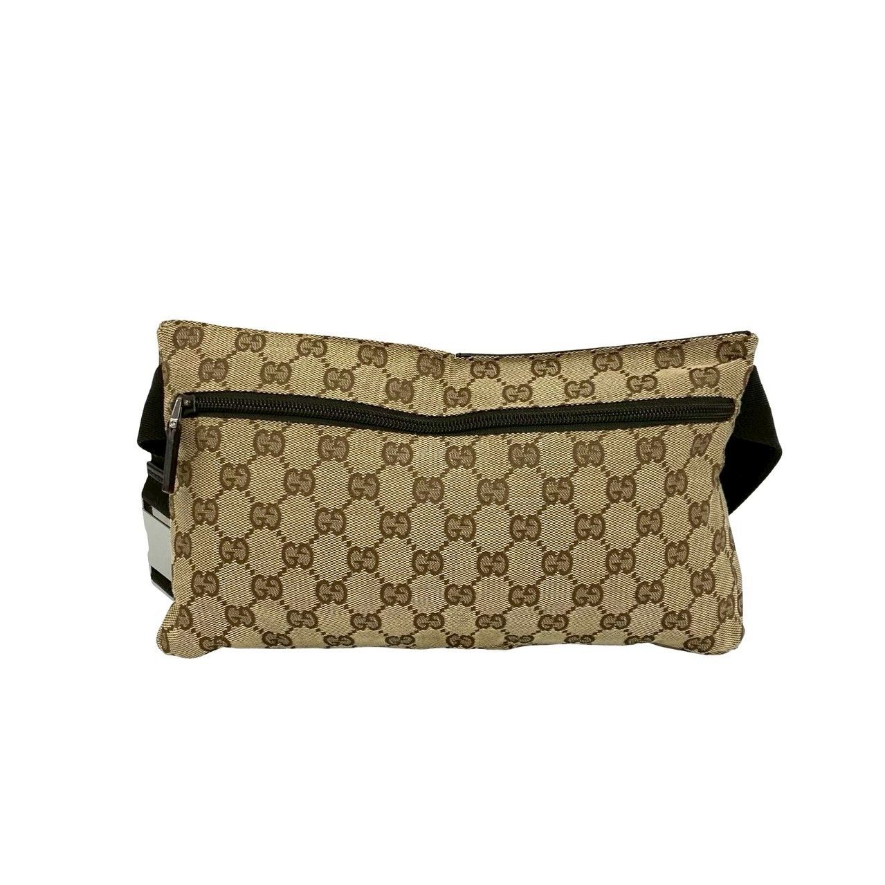 極 美品 GUCCI グッチ GG 柄 キャンバス ロゴ 刻印 レザー 本革 ボディ