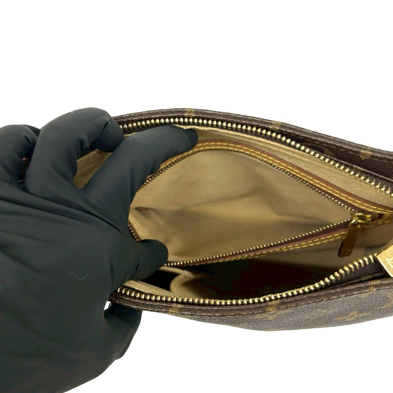 極 美品 LOUIS VUITTON ルイヴィトン ルーピング MM モノグラム レザー 