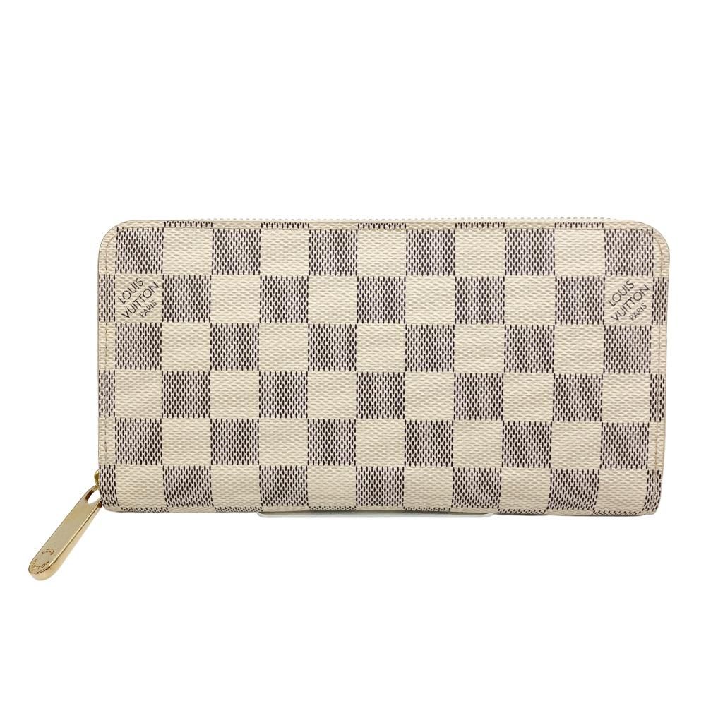 ルイヴィトン LOUIS VUITTON ジッピーウォレット 長財布 ダミエ アズール N41660 ホワイト ゴールド金具 CA2156 ユニセックス【中古】