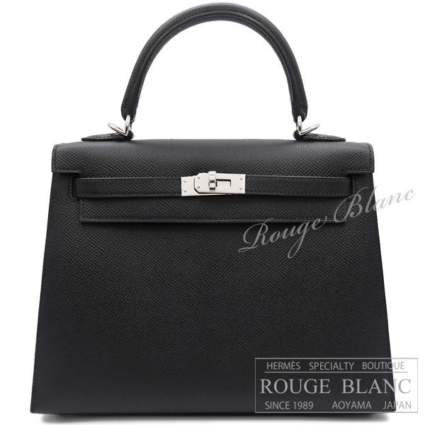 エルメス　ケリー25　外縫い　黒　ブラック　エプソン　シルバー金具　【新品】