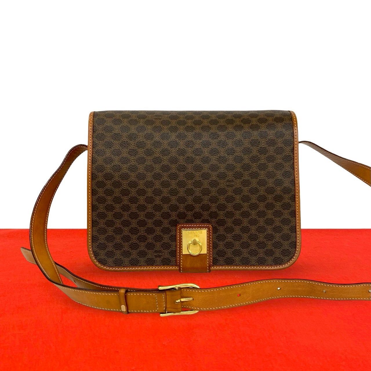 極 美品 CELINE セリーヌ ヴィンテージ マカダム ブラゾン トリオンフ