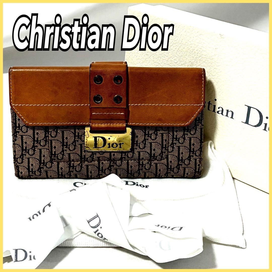 Christian Dior 長財布 ストリートシック トロッター レディース クリスチャンディオール ヴィンテージ 二つ折り 財布 モノグラム TR0092 ディオール