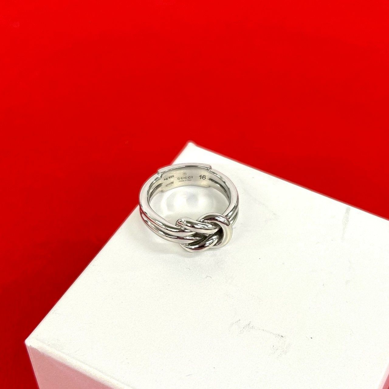 【中古】GUCCI グッチ インフィニティノット リング シルバー925 15号 極 美品 GUCCI グッチ ノット リング シルバー925 指輪 15号 メンズ