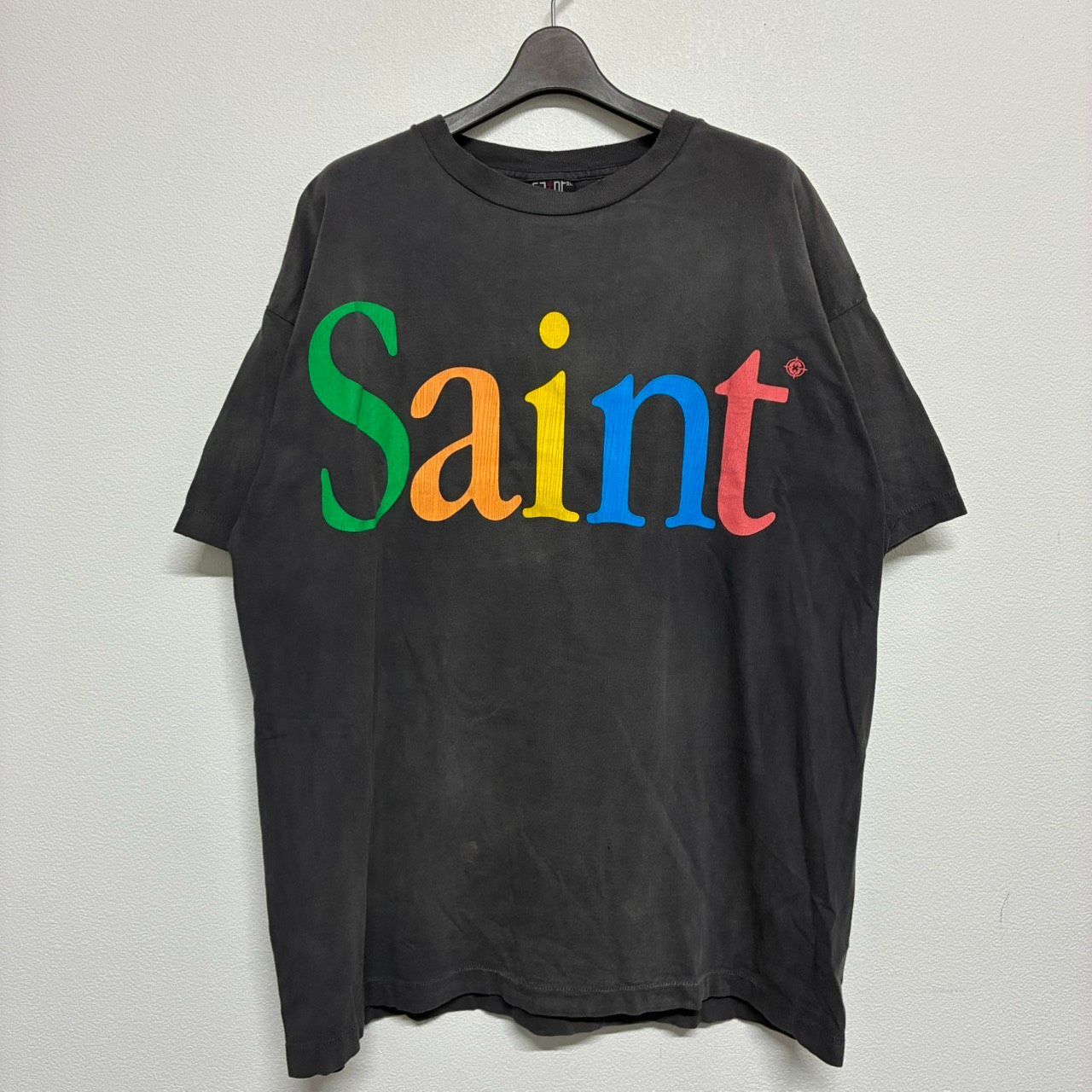 SAINT Mxxxxxx セントマイケル カラフル セントロゴ プリント 黒 ブラック 半袖 Tシャツ トップス メンズ レディース XXLサイズ 美品 2732