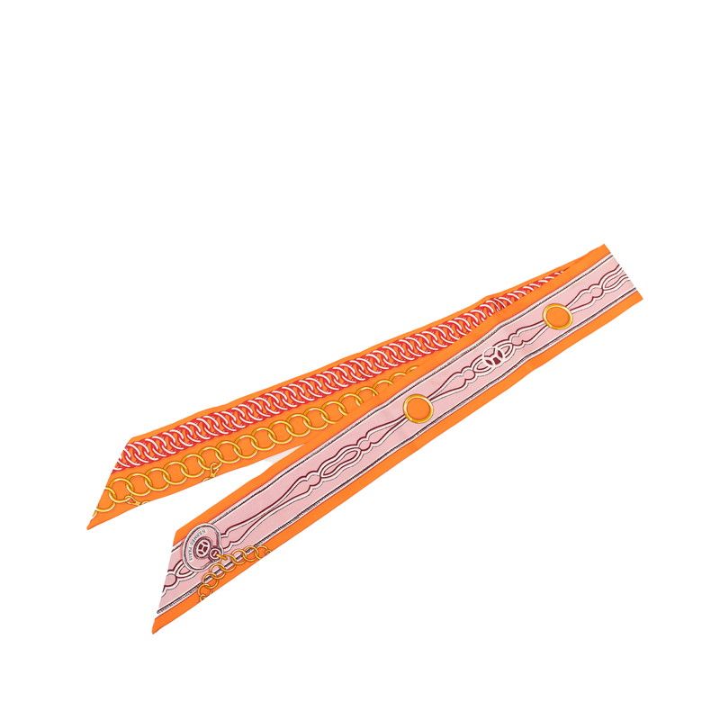 エルメス ツイリー Maillons マイヨン スカーフ オレンジ系 マルチカラー シルク レディース HERMES【1-0273263】