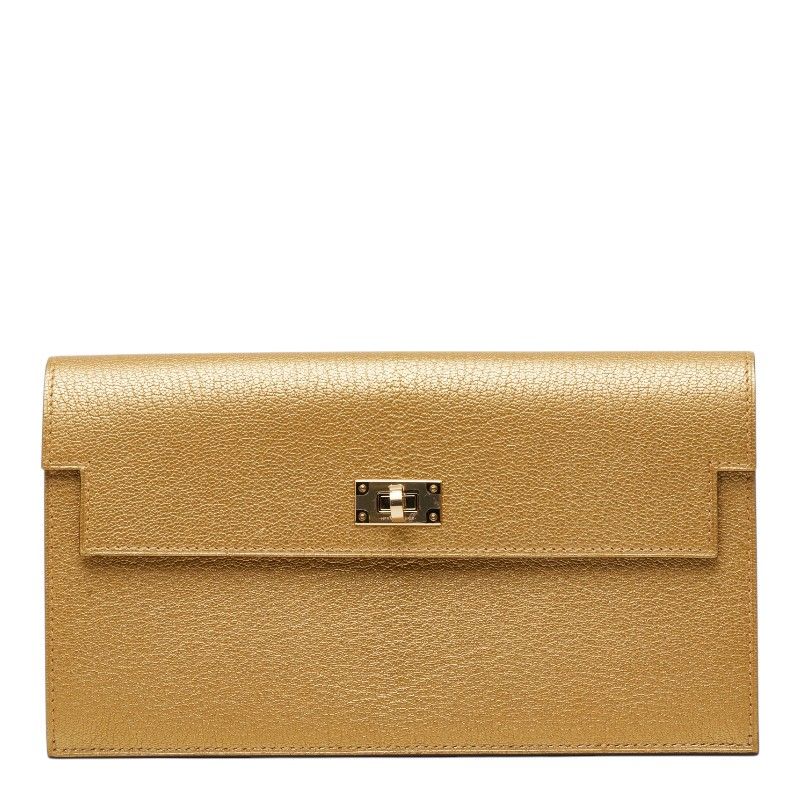 エルメス ケリー ポケットロング 長財布 H086437CPY9 ゴールド シェーブルシャムキライト レディース HERMES【252-74800】