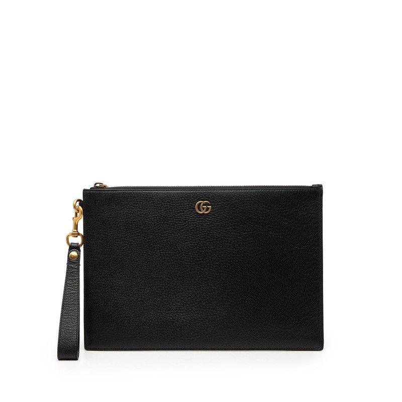 グッチ GGマーモント クラッチバッグ セカンドバッグ 475317 ブラック レザー レディース GUCCI【1-0274963】