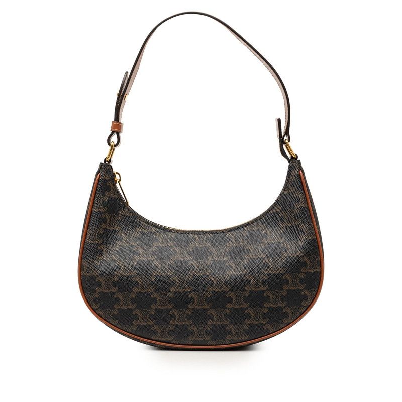 セリーヌ トリオンフ アヴァ ハンドバッグ ワンショルダーバッグ ブラック ブラウン PVC レザー レディース CELINE【228-77039】