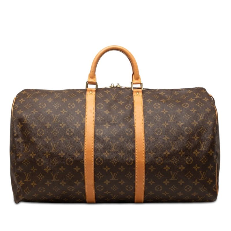 ルイ ヴィトン モノグラム キーポル55 ボストンバッグ トラベルバッグ M41424 ブラウン PVC レザー レディース LOUIS VUITTON【228-77052】