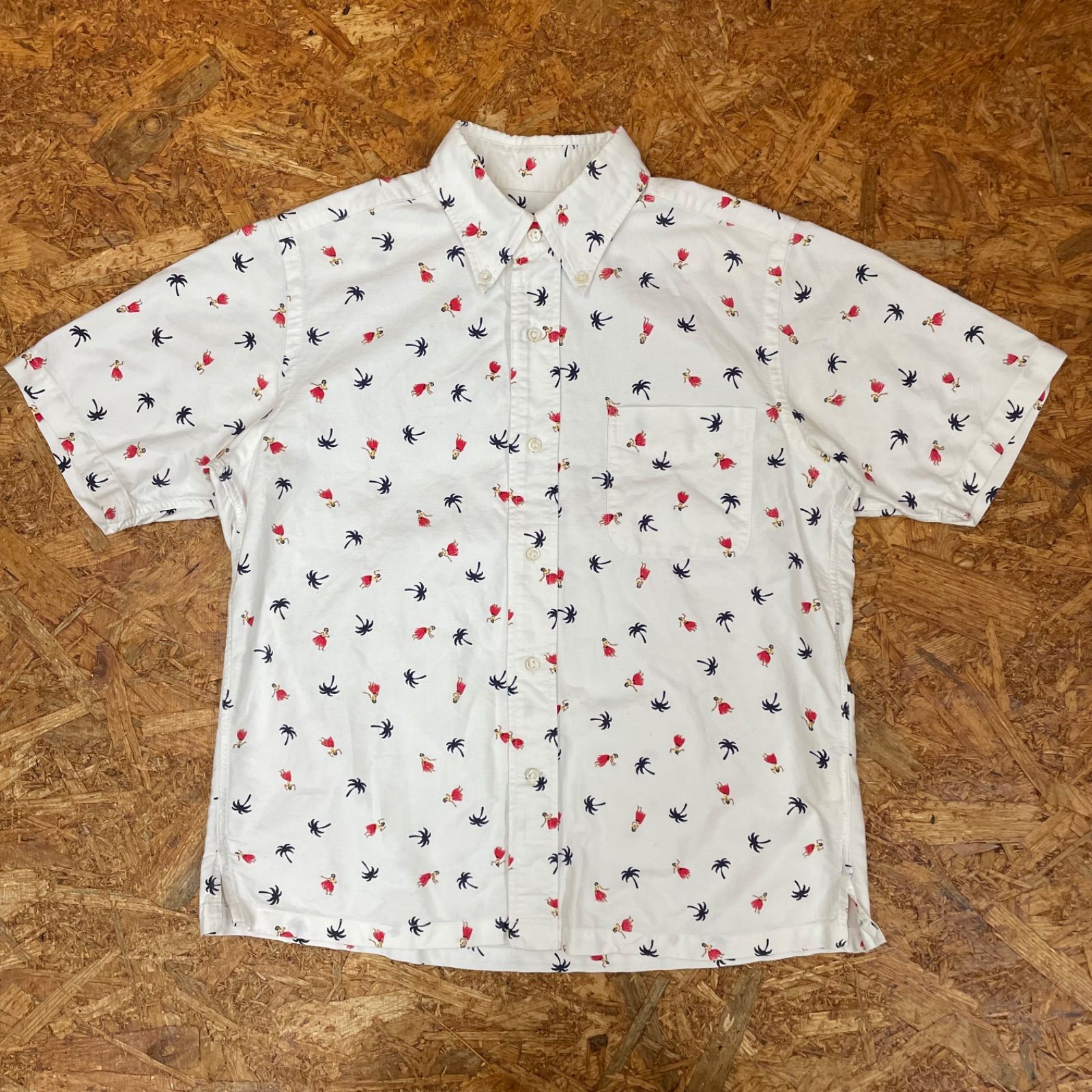 日本製 SUN SURF アロハ柄 ボタンダウンシャツ S 半袖 サンサーフ 東洋 
