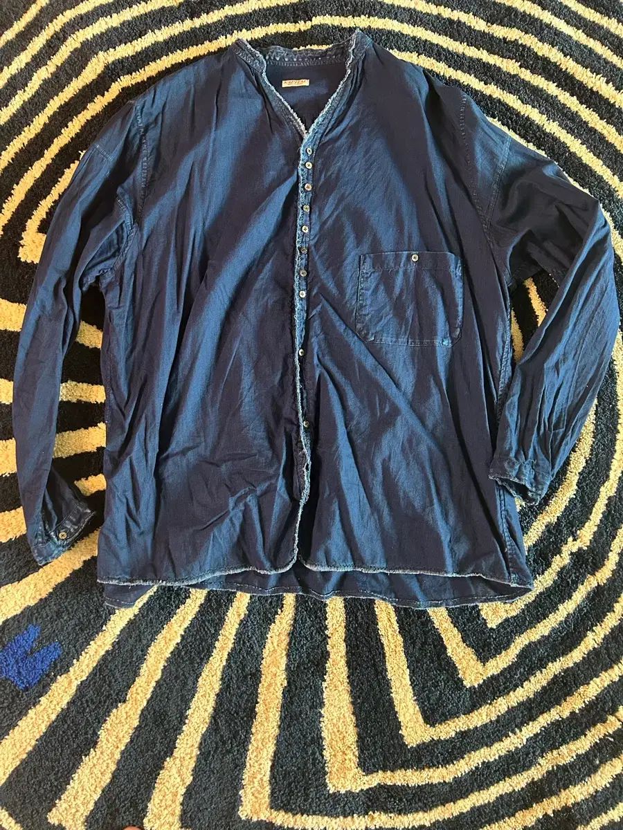 キャピタル IDG ガーゼショッカー シャツ Indigo (3)