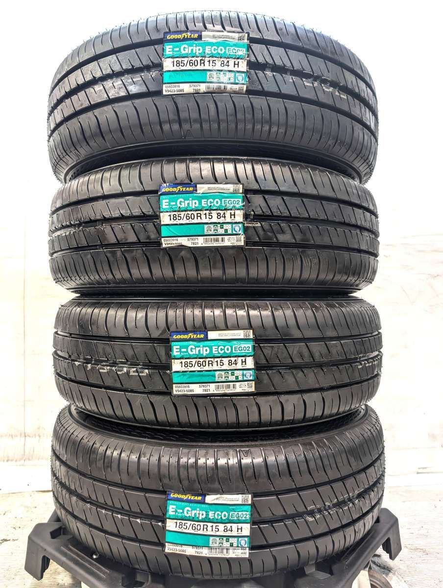 【中古タイヤ】185/60R15 4本セット 2022年製 グッドイヤー エコ EG02 185/60R15 グッドイヤー エフィシェントグリップ エコ EG02 OZ