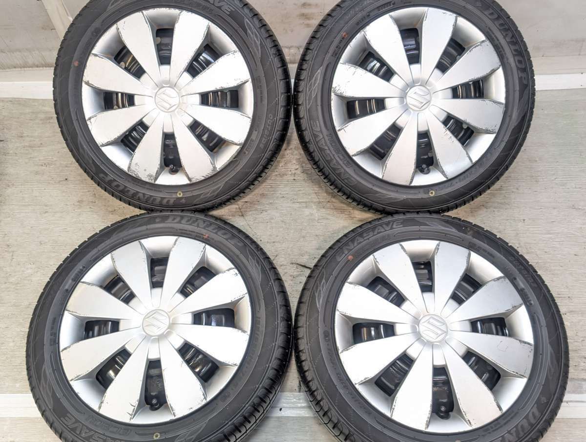 155/65R14 ダンロップ エナセーブ EC204 スズキ純正 14x4.5 100-4穴 中古タイヤ サマータイヤ ホイールセット 4本セット s14260524010