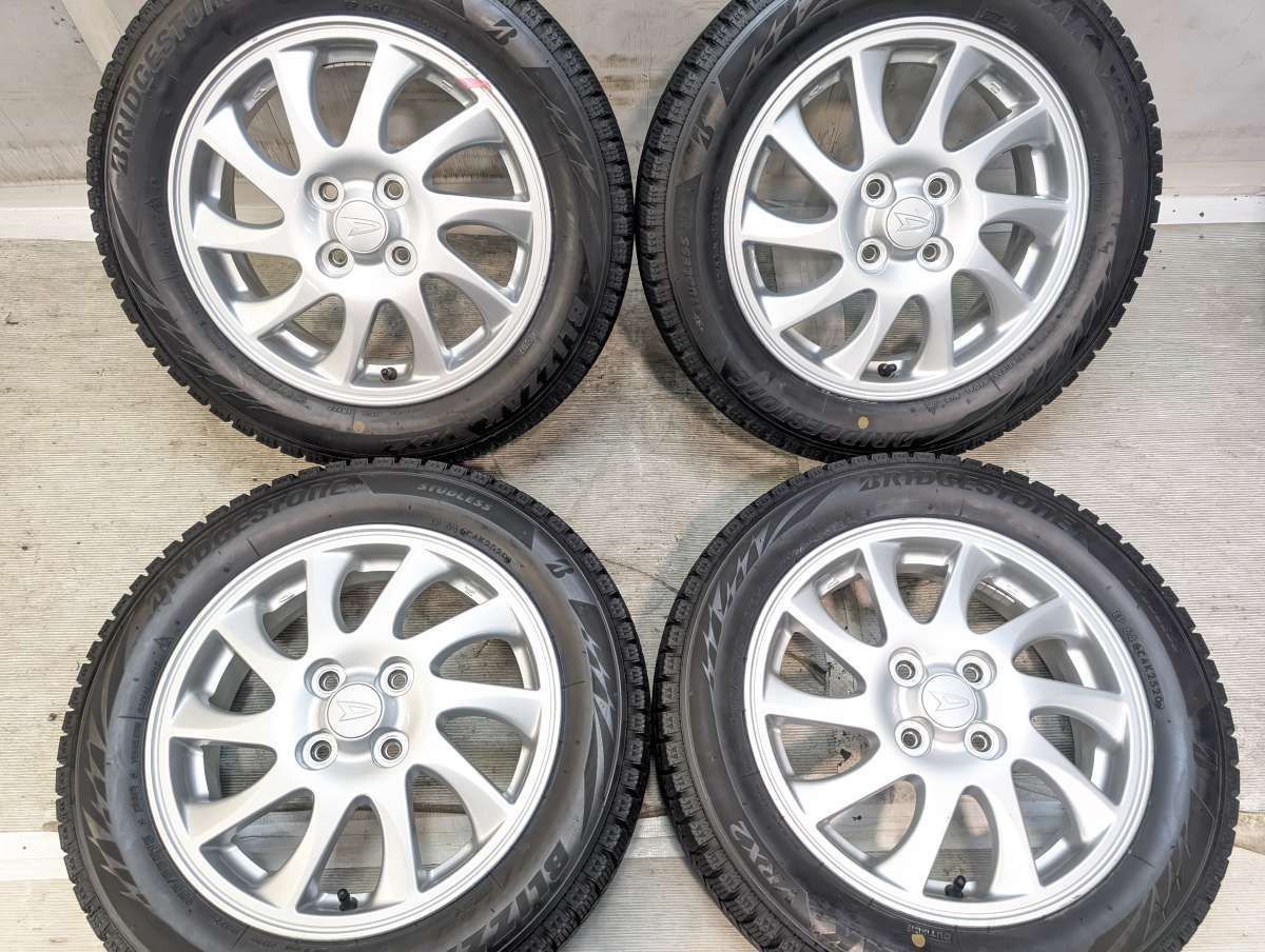 165/65R15 ブリヂストン ブリザック VRX2 ダイハツ純正 15x4.5 45 100-4穴 中古タイヤ スタッドレスタイヤ ホイールセット 4本セット w15260608909