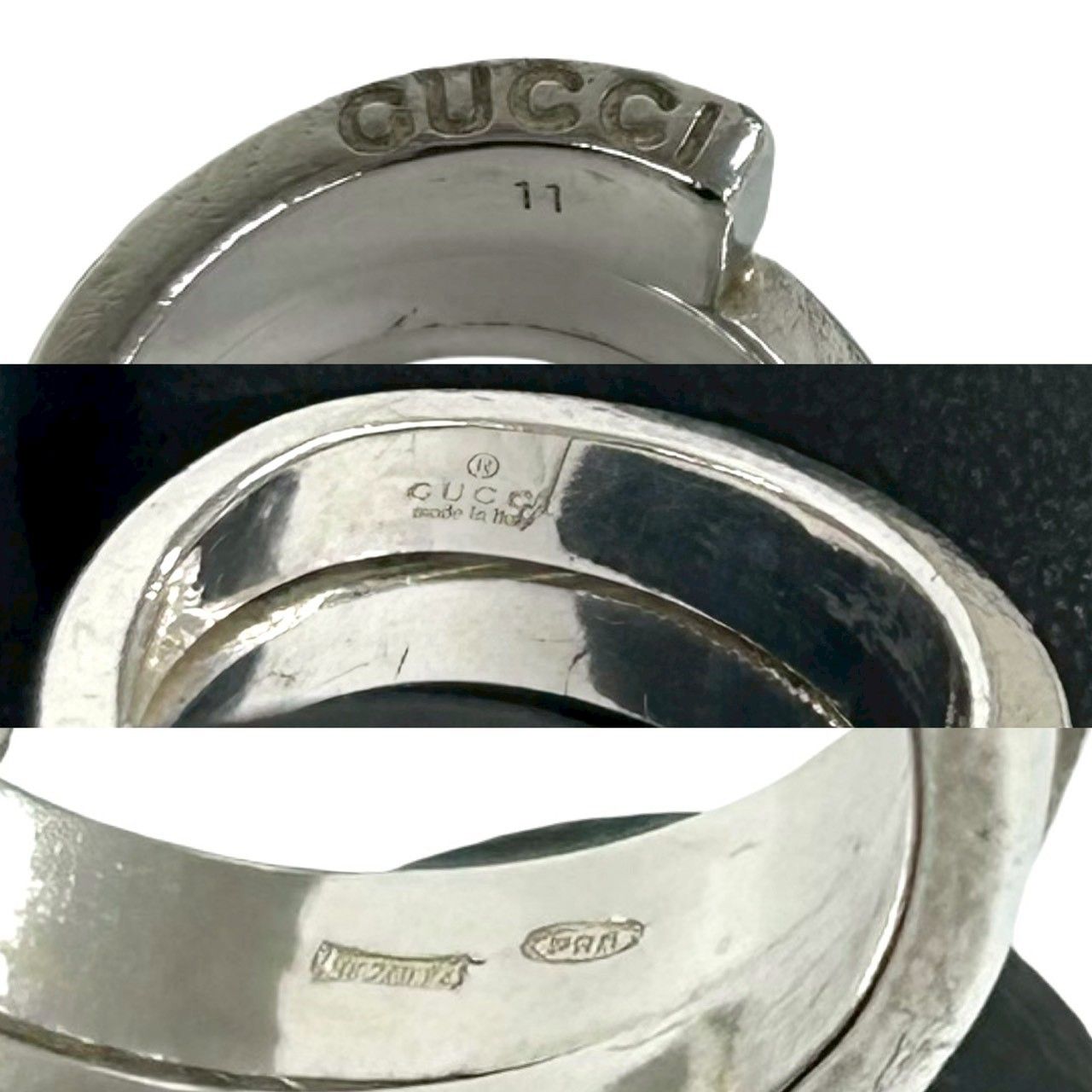 極 美品 GUCCI グッチ スパイラル スネーク リング シルバー925 指輪
