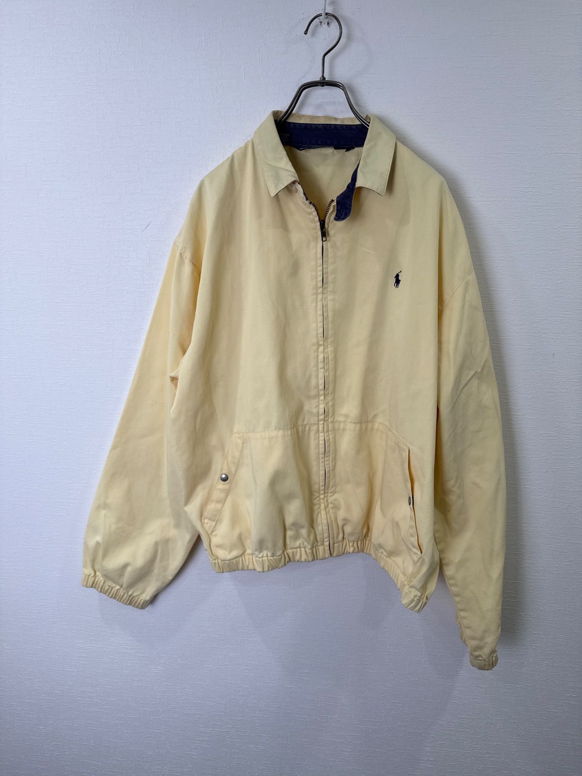 S00662｜RalphLauren｜ラルフローレン｜スイングトップ｜イエローYellow｜ポニー刺繍｜コットンジャケット｜ブルゾン｜L｜90S｜Y2K｜古着｜USA古着｜ヴィンテージ｜アメカジ｜ストリート｜フォロー割｜今期トレンド