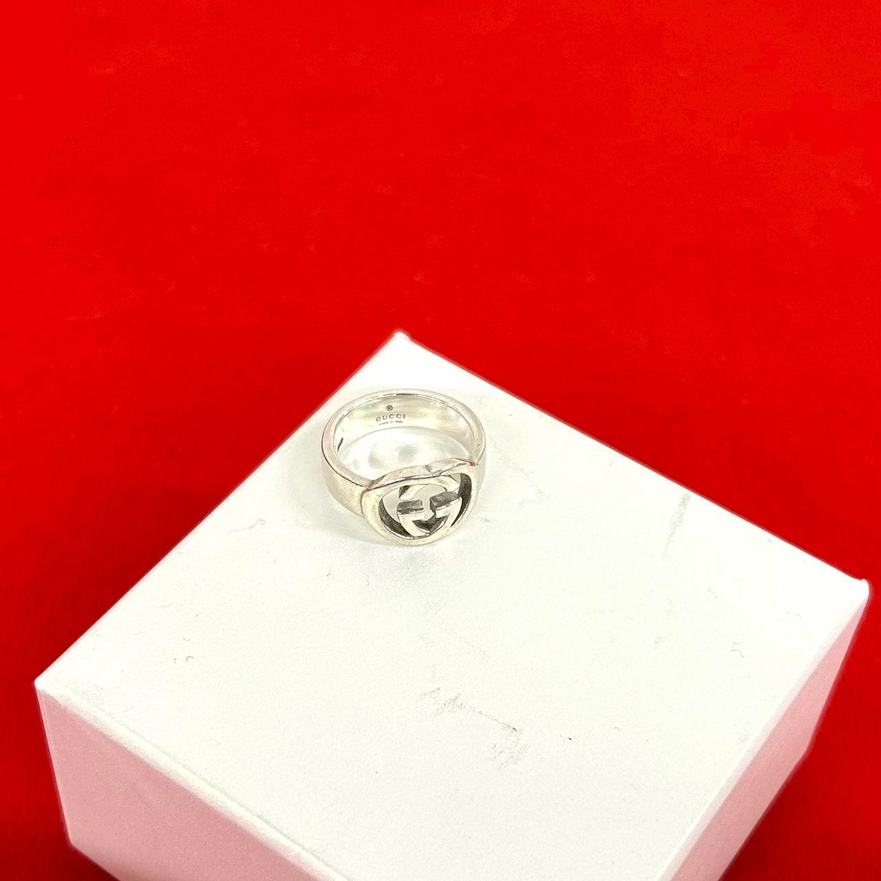 極 美品 GUCCI グッチ インターロッキング G シルバー925 指輪 8号