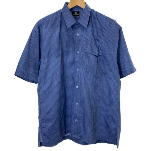 【中古】 ISSEY MIYAKE ストライプシャツ 90s vintage 90年代 OLD 半袖 トップス レギュラーカラー 胸ポケット ドメスティック 古着 /1156