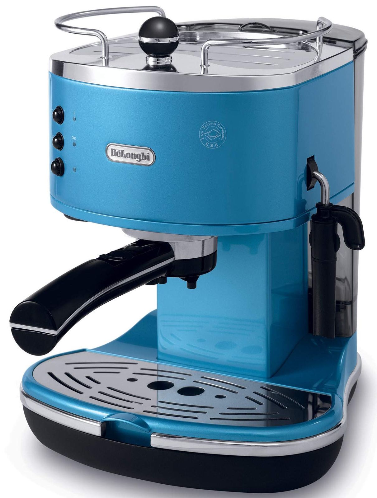 ★新品★DeLonghi(デロンギ) De'Longhiエスプレッソメーカー アイコナ ECO310B カプチーノ ラテアート エスプレッソマシン カップウォーマートレイ レトロデザイン [アズーロブルー] ファミリー登録で3年保証 9d5d0008