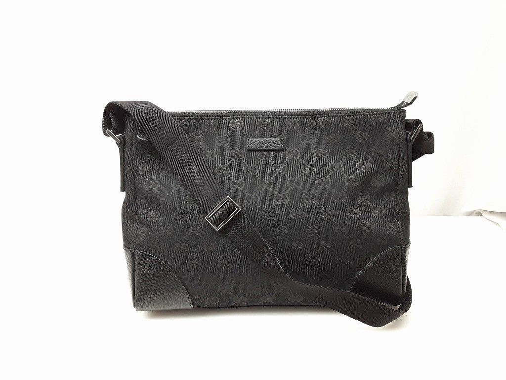 26k-228h【中古】GUCCI　グッチ　GGキャンバス　ショルダーバッグ　114273 001998　ブラック