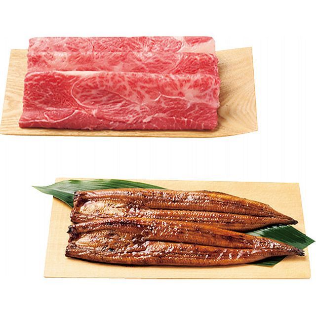 【お中元ギフト】神戸ビーフ(モモすき焼き肉)&鹿児島県産うなぎ蒲焼 【申込締切7/30、お届け期間6月末～8/8】 【全国配送可】 9,720円