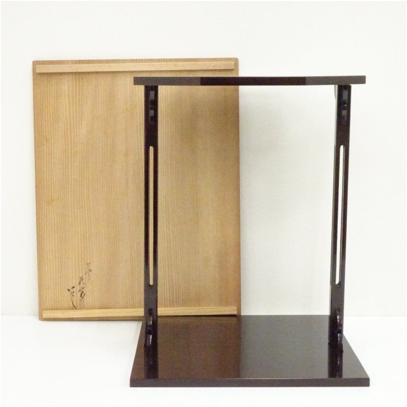 塗師　川瀬表完造　木地漆塗寿棚（共箱） 茶道 茶道具 おしゃれ 茶器 道具 点前 茶席 抹茶 骨董 お茶 茶室 インテリア ラック 収納 1月 11月 秋